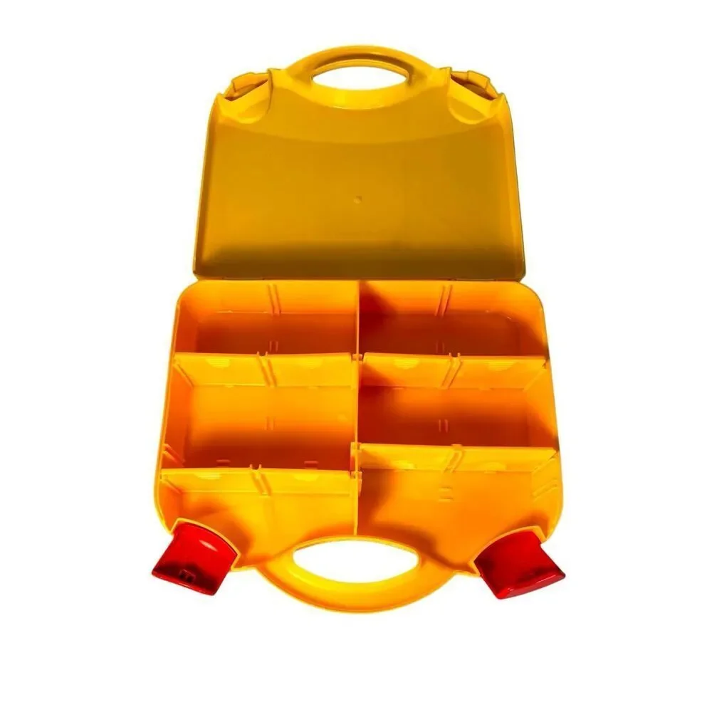 Vintage LEGO Yellow Plastic Carrying Carry Case Storage Box with Dividers